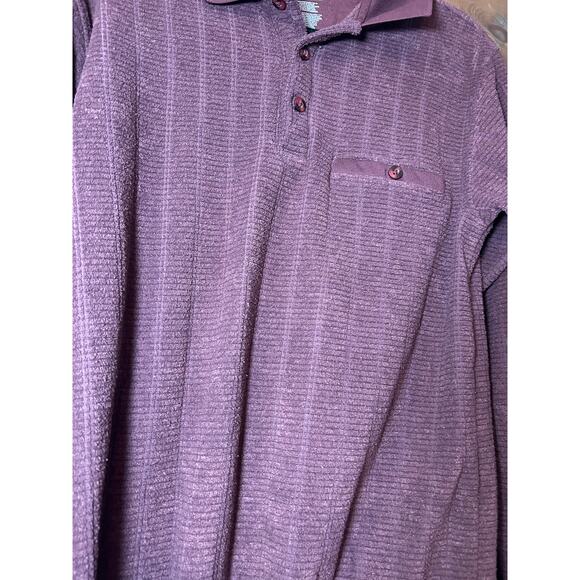 David Taylor Mens medium Sweater Burgundy Collar-Polo Style - Picture 2 of 4